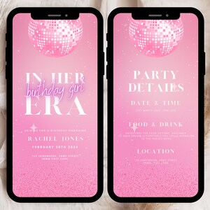Modello di invito nell&#39;era del mio compleanno, invito alla festa dell&#39;era del compleanno, invito alla festa dell&#39;era del compleanno, invito alla fine di un&#39;era, discoteca retrò