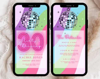 Thirty Flirty and Thriving Birthday Invitation & Itinerary, 13 going on 30 Invite, Digital 30th Birthday Invitation, 30th Online Invitation