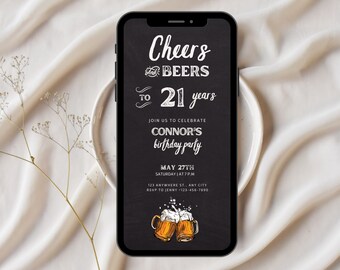 21st Birthday Beer Party Invitation Template (Digital Download)