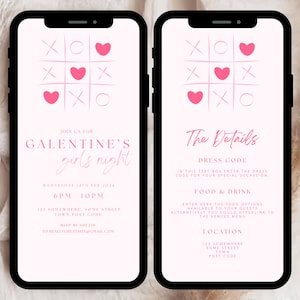 Galentine’s Day Invitation, Digital Galentines Party Invitation, Galentine’s Girls Night, Valentine’s Party Digital Invite, Evite Text