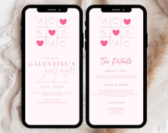 Galentine’s Day Invitation, Digital Galentines Party Invitation, Galentine’s Girls Night, Valentine’s Party Digital Invite, Evite Text