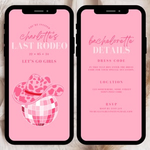 Last Rodeo Bachelorette Invitation Template, Last Rodeo Party Invitation, Disco Cowgirl Bachelorette Party Disco Cowgirl Bachelorette Invite