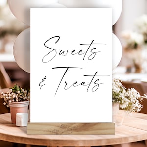 Sweets and Treats Table Sign Template, Sweet Station Table Sign, Wedding Sweet Sign, Treat Table Signs, Sweet Table Sign