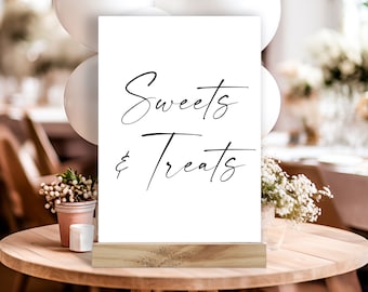 Sweets and Treats Table Sign Template, Sweet Station Table Sign, Wedding Sweet Sign, Treat Table Signs, Sweet Table Sign