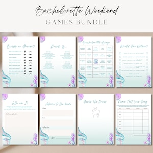 Last Splash Bachelorette Party Games Mermaid Bachelorette Games Printable, Last Splash Beach Party, Mermaid Bachelorette Party Games x8