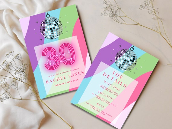 Thirty Flirty and Thriving Birthday Invitation & Itinerary, 13 going on 30 Invite, 30th Birthday Invitation Template, 30th Party Invitation