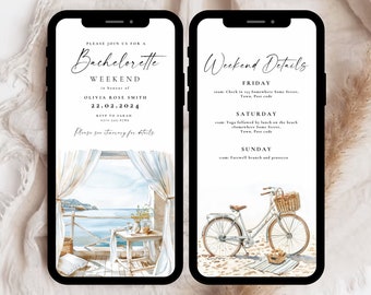 Last Toast on the Coast Bachelorette Invitation Template, Bachelorette Party Invite, Beach Bachelorette Digital Invitation