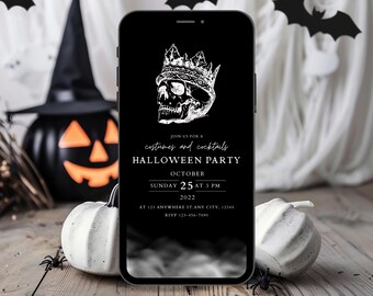 Editable Halloween Party Invitation Template, Spooky Evite (Digital)
