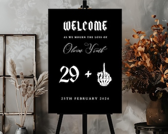 RIP Youth Welcome Sign Template, Funeral For My Youth Printable Sign, RIP Twenties Welcome Sign, Death to my 20s Party Sign, RIP 20's Party