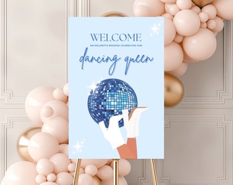 Mamma Mia Bachelorette Welcome Sign Template, Disco Party (Digital Download)
