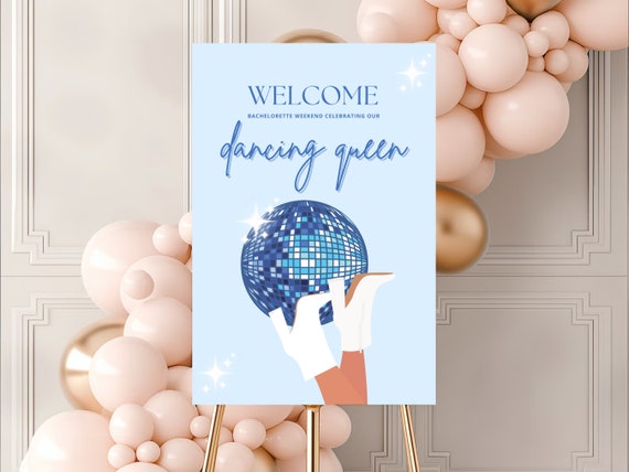 Mamma Mia Bachelorette Welcome Sign Template, Disco Party (Digital Download)