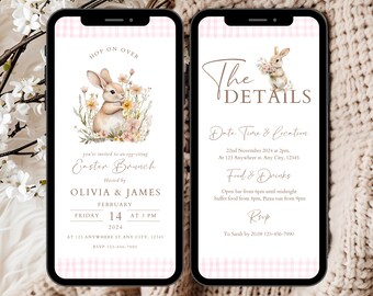 Easter Egg Hunt Invitation Templete, Egg Hunt Party, Easter Egg Brunch Invite, Easter Brunch Invitation,Editable Template, Instant Download