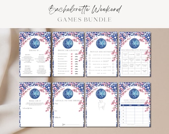 Mamma Mia Bachelorette Games-bundel, Mamma Mia Hen Do, Mamma Mia Bach, Dancing Queen sjabloon vrijgezellenfeestspellen, bewerkbare games x 8