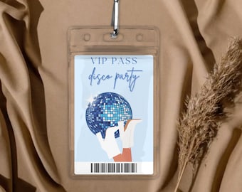 Redigerbar VIP-passmall för Möhippa, sista discofesten (digital nedladdning)