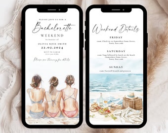Beach Bachelorette Digital Invite, Beach Bachelorette Weekend Invitation, Last Splash Bachelorette Invite, Beach Bachelorette Party Invite