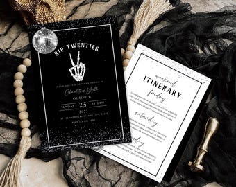 RIP Twenties Party Invitation Template, 30th Birthday (Digital)