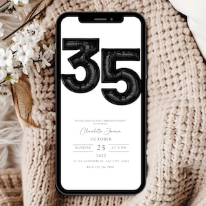 35th Birthday Party Invitation Template, Digital 35th Birthday Invitation, Digital 35th Invitation, Editable 35th Birthday Party Evite EM