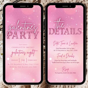 Digital Galentines Party Invitation, Galentines Celebration invitation, Valentine’s Party Digital Invite, Pink Galentines Day Invite