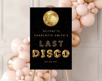 Last Disco Bachelorette Welcome Sign Template, Retro DIY Printable
