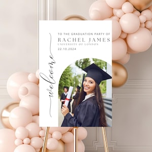 Graduation Welcome Sign Template, Graduation Party Welcome Sign, Editable Welcome Graduation Party Sign, Graduation Photo Welcome Sign