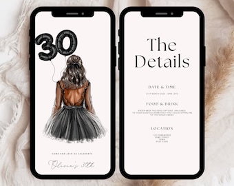 30th Birthday Party Invitation, 30th E-Invite, 30th Birthday Evite, 30th Party Invitation, Digital 30th Invitation, 30th Digital Invitation