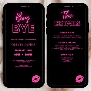 Electronic Divorce Party Invitation, Digital Divorce Text Invite, Boy Bye Divorce Party Invite, Divorce party E-invite, Instant Download