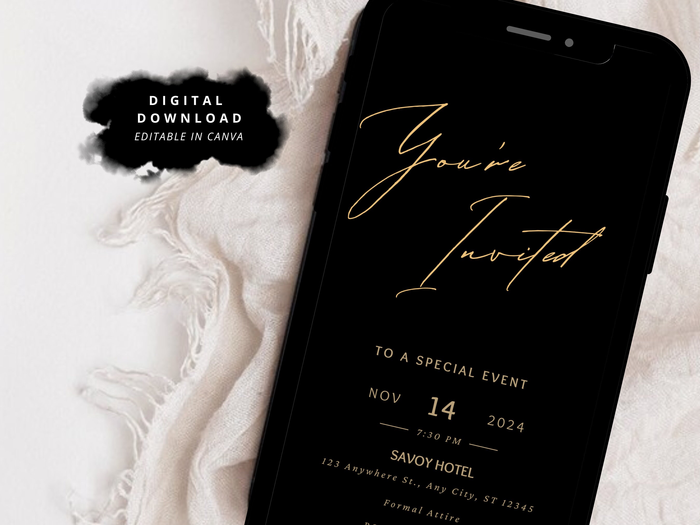 You're Invited Digital Invitation, Minimalist Text Message Invitation, You’re Invited Invitation, Mobile Invite, Corporate Invitation, Evite