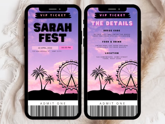 Festival Bachelorette Invitation Template, Boho Hen Party Invite (Digital Download)
