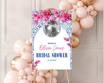 Mamma Mia Bachelorette Welcome Sign Template, Dancing Queen Bridal Shower Welcome Sign, Disco Bachelorette Party Signs, Disco Welcome Sign