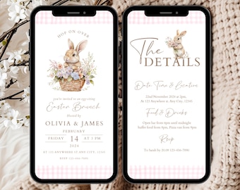 Easter Egg Invitation Template, Egg Hunt Party Invitation, Easter Brunch Invite, Easter Egg Brunch Invitation, Instant Download