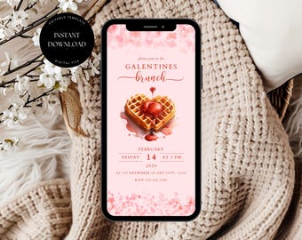 Galentines Day Digital Invitation, Editable Galentines Day Party Invitation, Valentines Brunch Invite, Galentines Brunch Digital Invite