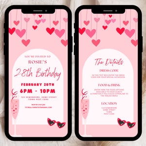 28th Birthday Party Invitation for Her, 28th Digital Invitation, Editable 28th Birthday Invitation Template, Dinner Party Invite