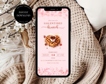Galentine's Girls Party Invitation Template, Editable Galentine's Brunch Invite, Pink Galentine's Invitation, Valentines Party Invite