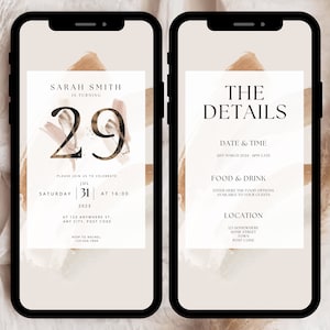 Digital 29th Birthday Invitation, 29th Birthday Party Invitation Template, 28th Birthday Evite, 29th Party Invite, 29th Digital Invitation