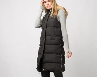 Long Puffer Vest - Etsy Australia