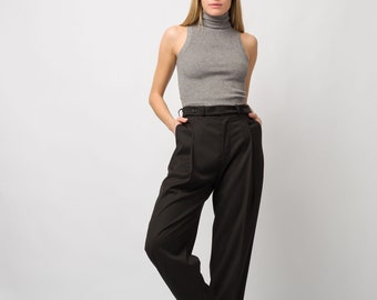 Weite Hose bein/Lockere Schwarze Hose/High Waist Pants/All time Clasic Pants/Extravagante schwarze Hose/Baggy Damen Hose