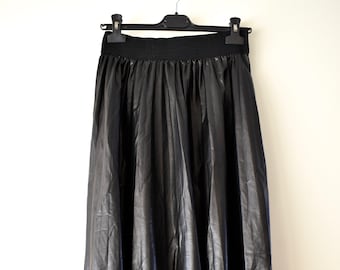 Black SkirtWomens SkirtAsymmetric SkirtPlus Size SkirtMaxi SkirtLong SkirtLoose SkirtExtravagant SkirtEco Leather SkirtYANORA