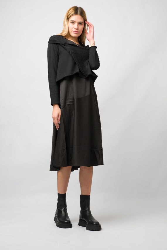 Oversized Midi Black Dress/plus Size Long Dress/longsleeve Winter Dress/comfy  Everyday Dress - Etsy