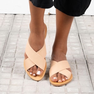 sandals Greek leather, roman sandals,   natural beige sandals, women leathers sandals, genuine greek leather sandals, Ancient Greek sandals