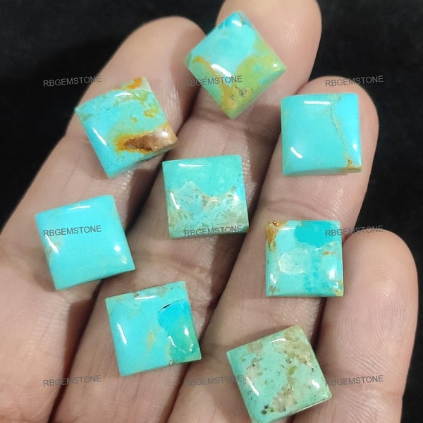 Natural Blue Mohave Turquoise Gems/ Blue Turquoise Cabochon/ Square Turquoise Cabs Gemstone/ Turquoise Loose Gemstone