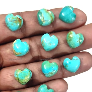 Genuine Blue Mohave Turquoise Cabochon Gemstone/ Blue Blue Mohave Turquoise Cabs/ Heart Turquoise Gemstone/ Gemstone For Jewelry Making