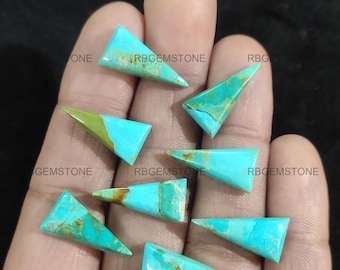 Genuine Blue Mohave Turquoise Cabochon Gemstone/ Blue Blue Mohave Turquoise Cabs/ Pyramid Turquoise Gemstone/ Gemstone For Jewelry Making