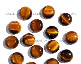 100% Natural Tiger Eye Gemstone/ Tiger's eye Round Cabs/ AAA Wholesale Coffee Brown Tiger's eye Stone/ For Craft Supplies