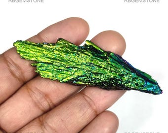 Raw Titanium Aura Kyanite Fancy Rough 100% Natural Multicolor Loose Gemstone 76x23x9mm 86.30Ctw
