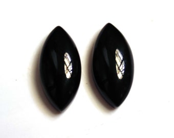 Coppia di pietre preziose di onice nero naturale, forma marquise, onice da 5X10 MM a 15X30 MM, pietre preziose di onice di tutte le dimensioni, pietre di onice nero sciolte, pietre per gioielli