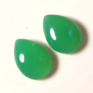 Cabochon Pair, Chrysoprase Chalcedony, Pear Shape Stone Pair, 6X4 MM to 20X30 MM available in all size, Pear Cabochon, Calibrated Cabochon