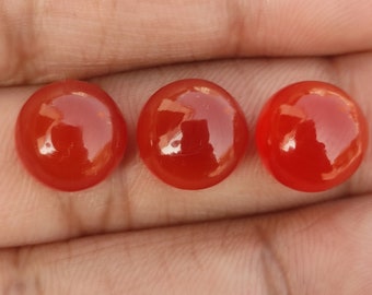 Carnelian Cabochon, Flat Back Round shape gemstone, 6 MM to 30 MM All Size Available, Calibrated Cabochon, Bezel Setting, Jewelry Making cab