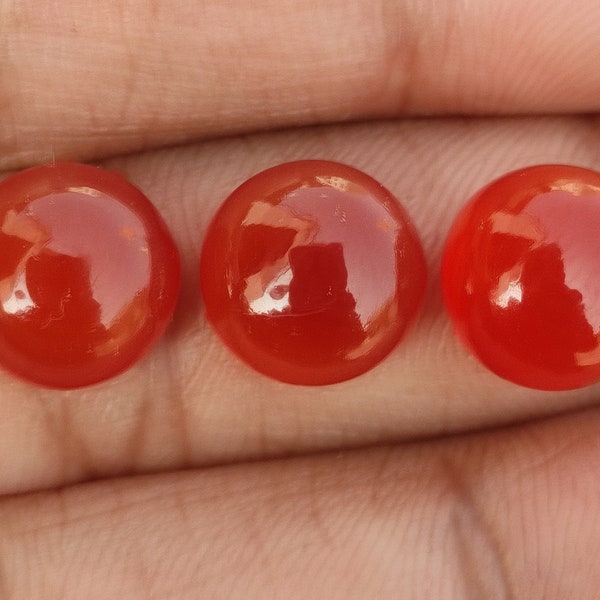 Carnelian Cabochon, Flat Back Round shape gemstone, 6 MM to 30 MM All Size Available, Calibrated Cabochon, Bezel Setting, Jewelry Making cab