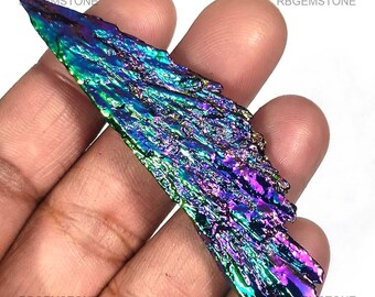 Raw Titanium Aura Kyanite Fancy Rough Natural Multicolor Loose Gemstone 76x20x8mm 74.40Cts