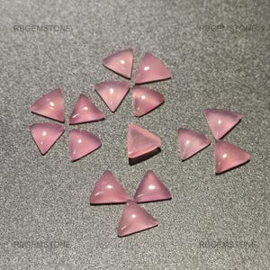 Cabochon AAA Chalcedony Cabochon Gemstone/ Pink Indian Chalcedony Triangle Stone/ Designer Gemstone For Jewelry Making
